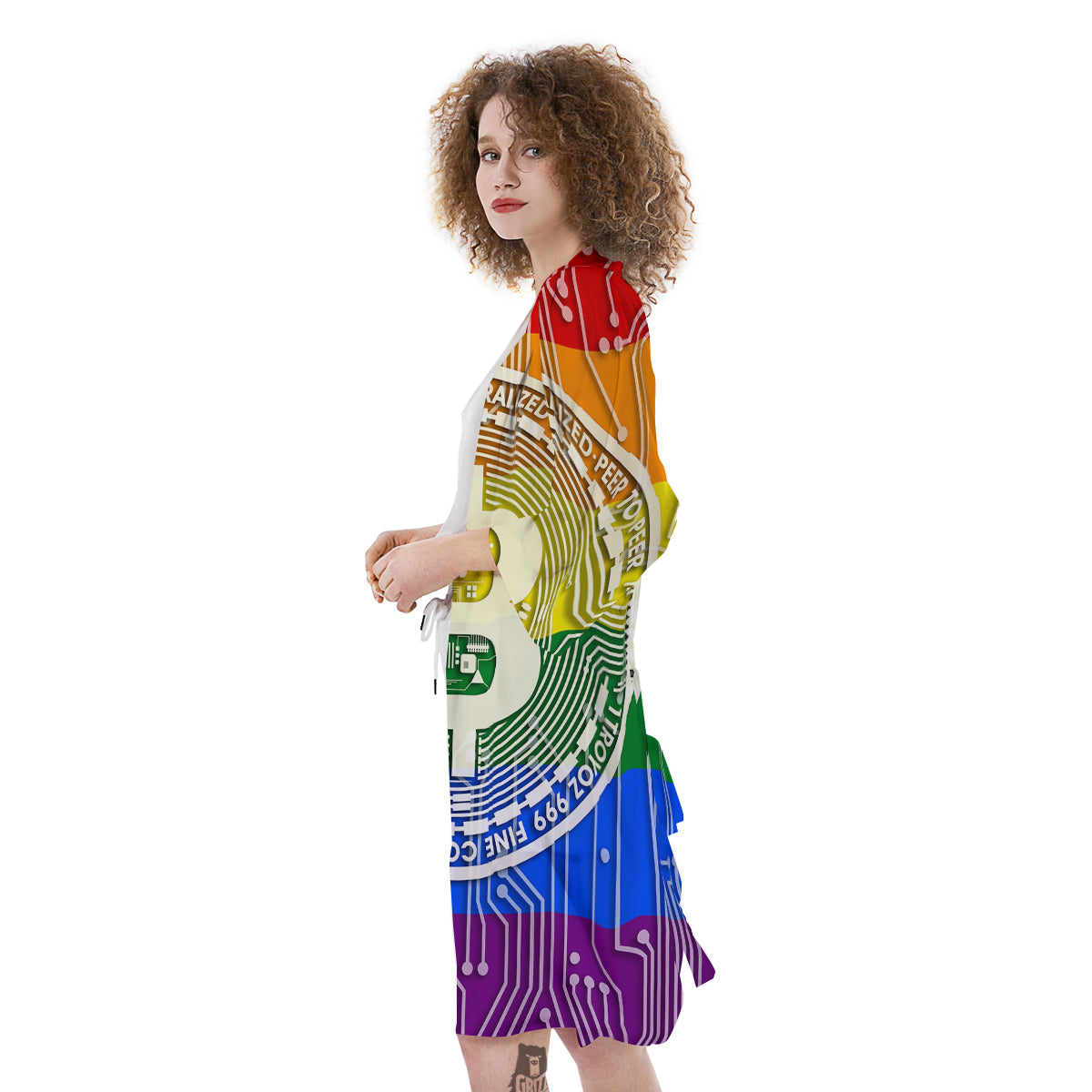 Bitocin LGBT Flag Print Kimono-grizzshop