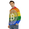 Bitocin LGBT Flag Print Men's Dress Shirts-grizzshop