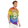 Bitocin LGBT Flag Print Men's Golf Shirts-grizzshop