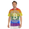 Bitocin LGBT Flag Print Men's Golf Shirts-grizzshop