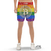 Bitocin LGBT Flag Print Men's Gym Shorts-grizzshop