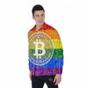 Bitocin LGBT Flag Print Men's Long Sleeve Shirts-grizzshop