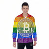 Bitocin LGBT Flag Print Men's Long Sleeve Shirts-grizzshop