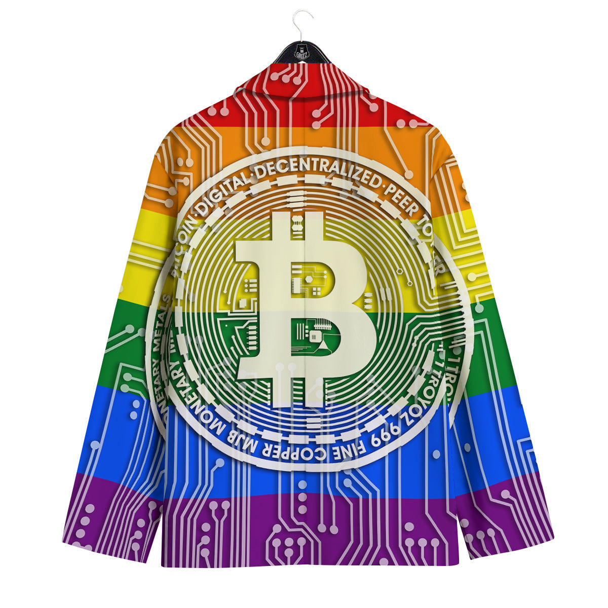 Bitocin LGBT Flag Print Men's Sport Coat-grizzshop