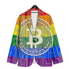 Bitocin LGBT Flag Print Men's Sport Coat-grizzshop