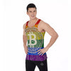 Bitocin LGBT Flag Print Men's Tank Top-grizzshop