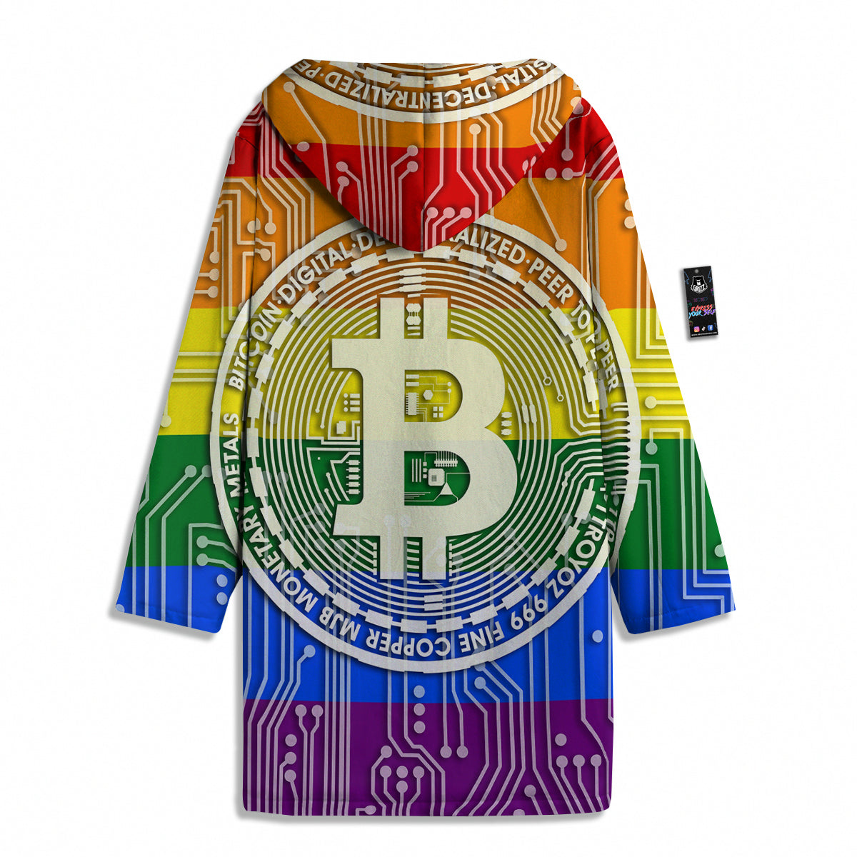 Bitocin LGBT Flag Print Men's Windbreaker Jacket-grizzshop