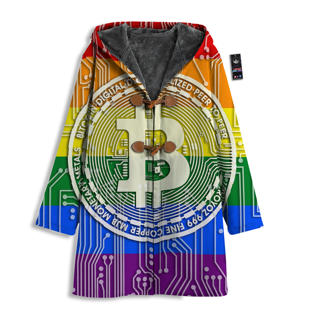 Bitocin LGBT Flag Print Men's Windbreaker Jacket-grizzshop