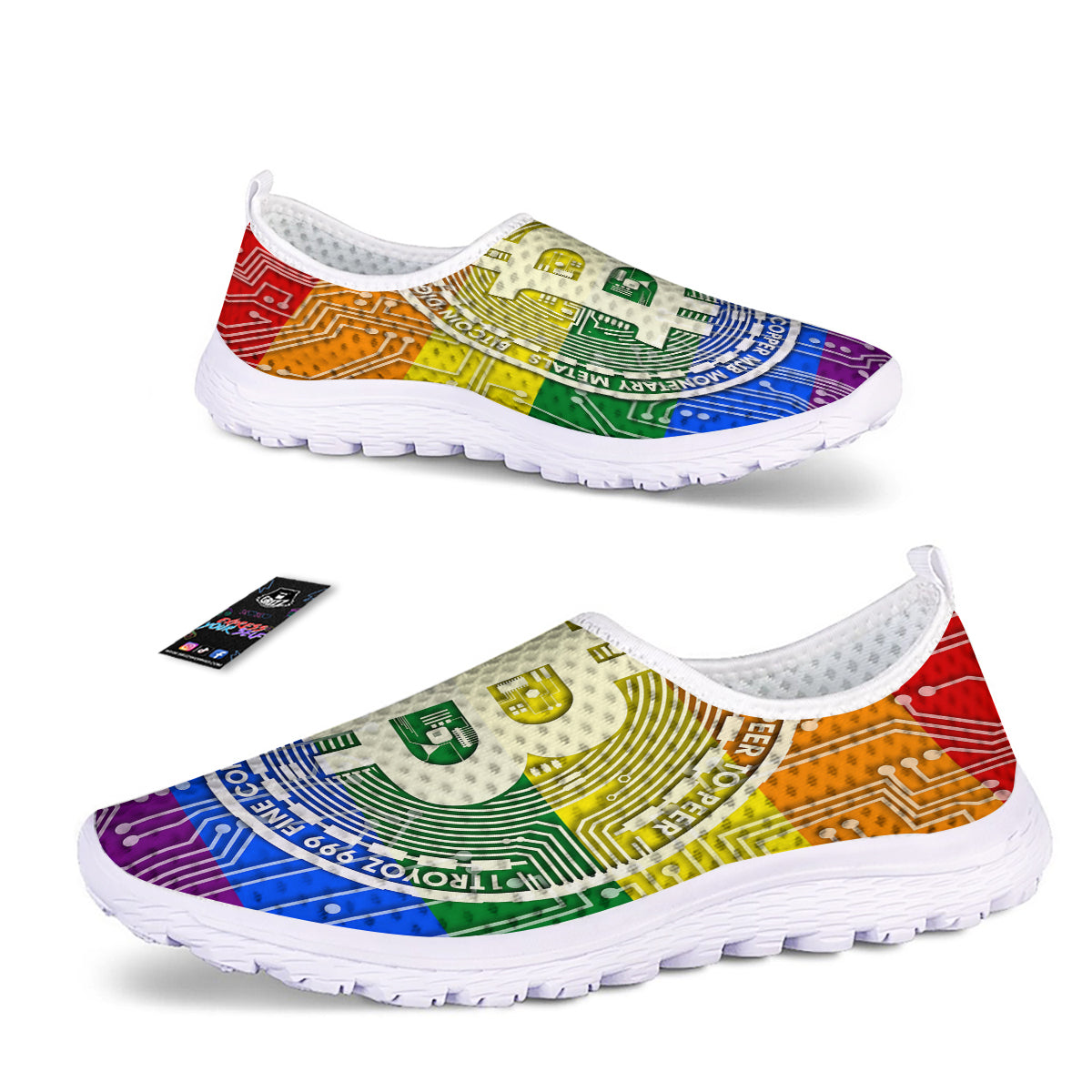 Bitocin LGBT Flag Print Nurse Shoes-grizzshop