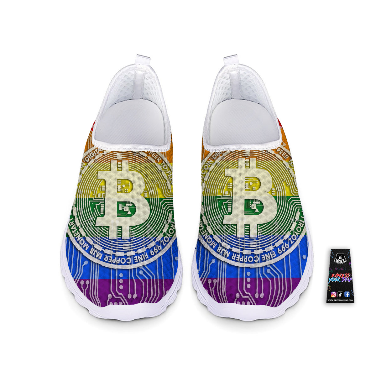 Bitocin LGBT Flag Print Nurse Shoes-grizzshop