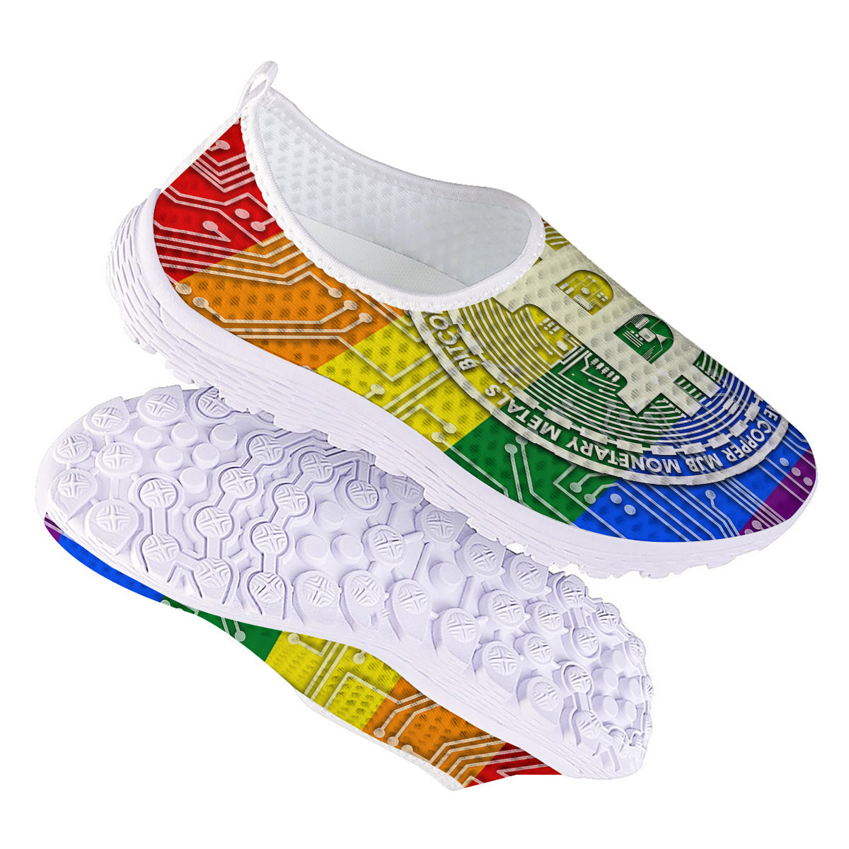 Bitocin LGBT Flag Print Nurse Shoes-grizzshop