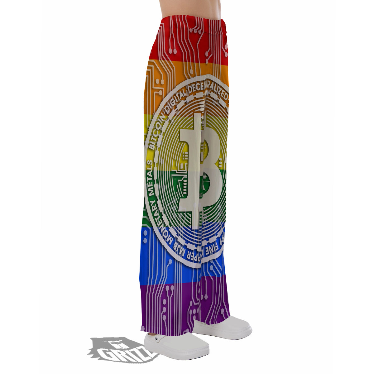 Bitocin LGBT Flag Print Pajama Pants-grizzshop