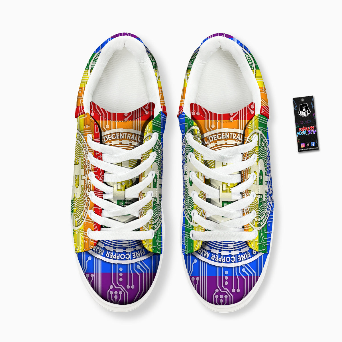 Bitocin LGBT Flag Print Platform Shoes-grizzshop