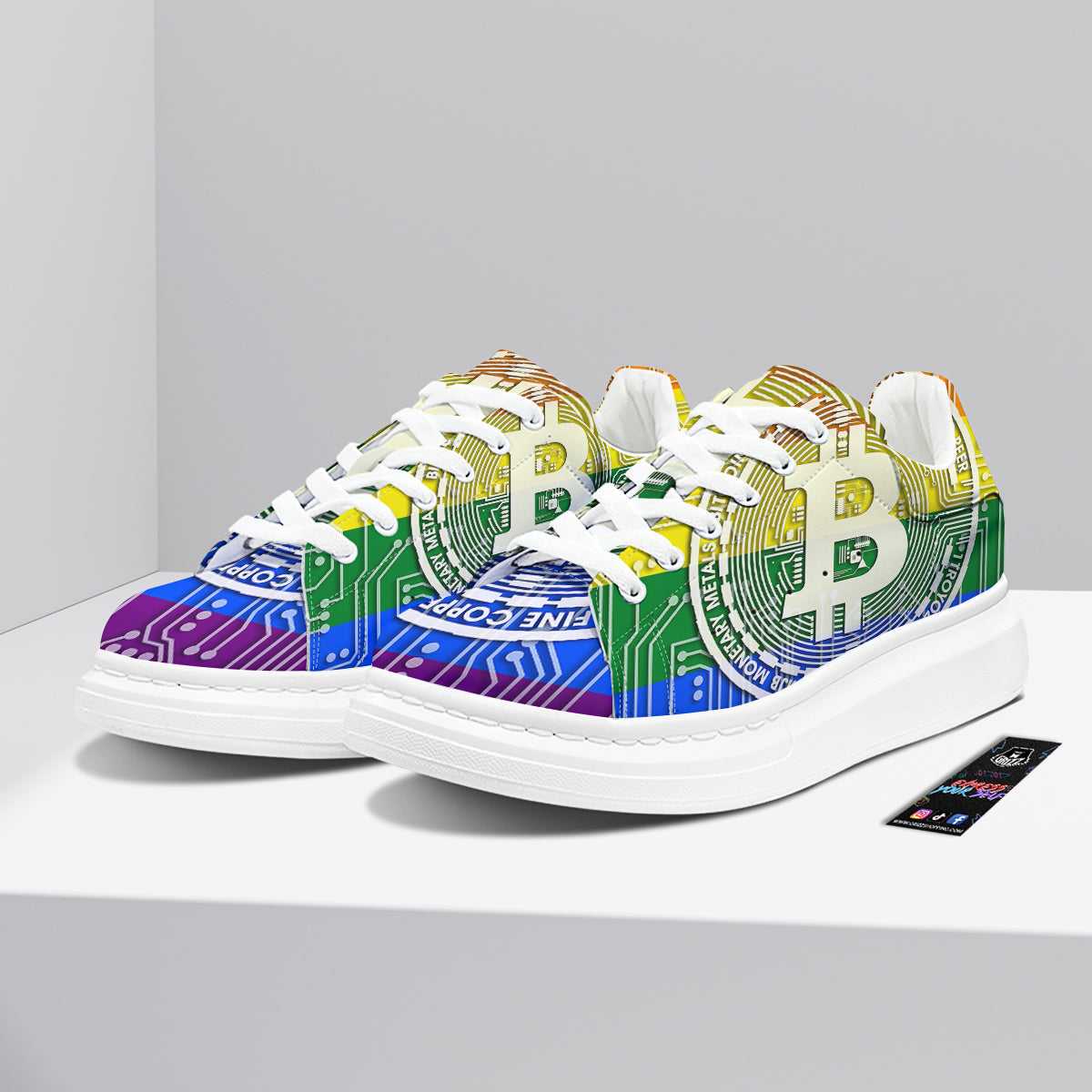 Bitocin LGBT Flag Print Platform Shoes-grizzshop