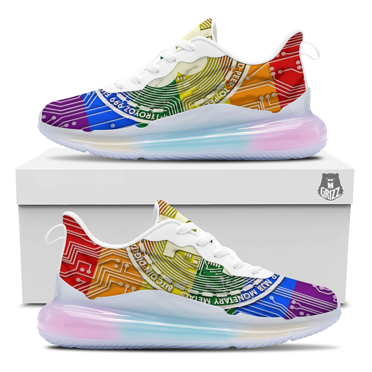 Bitocin LGBT Flag Print Running Sneakers-grizzshop