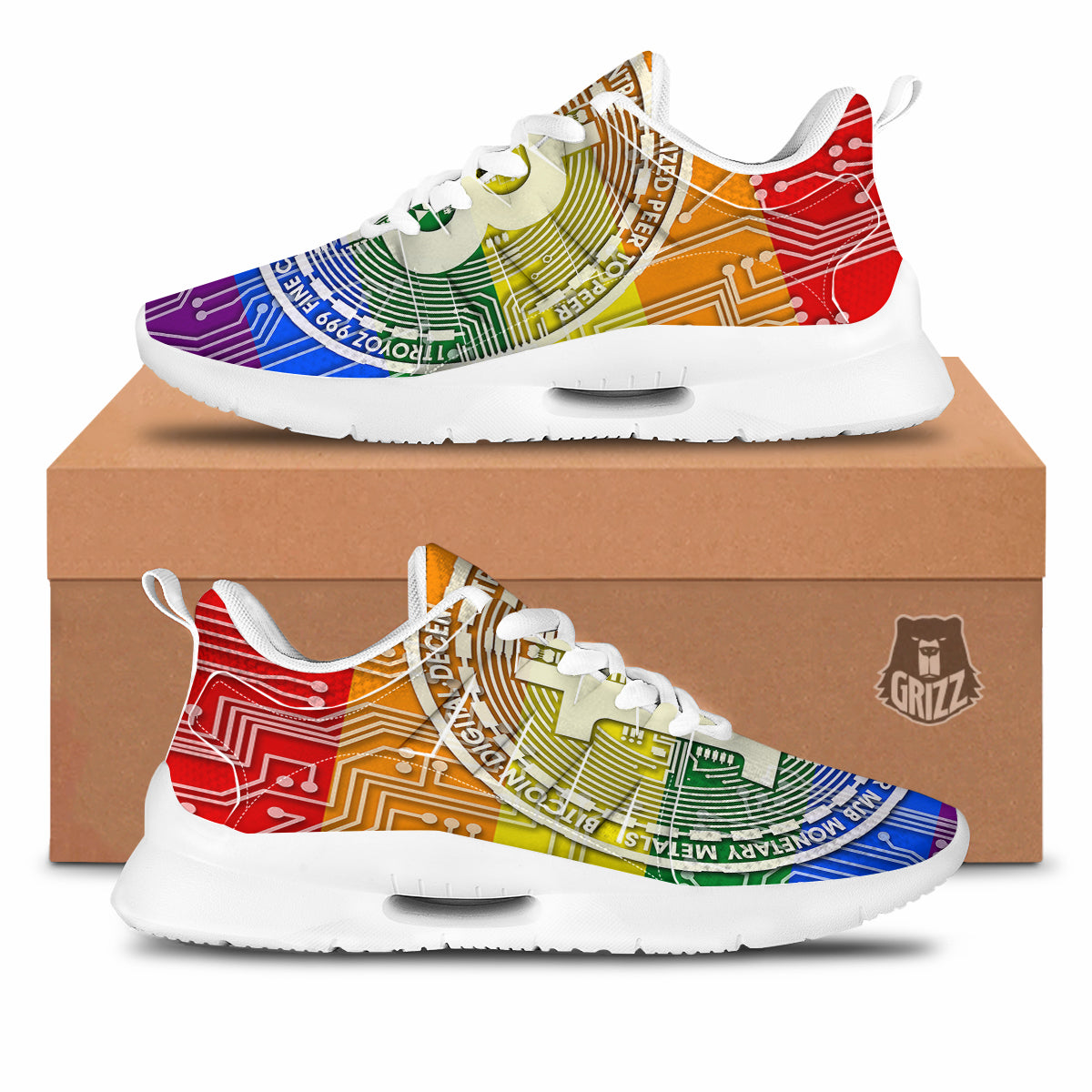 Bitocin LGBT Flag Print Tennis Shoes-grizzshop