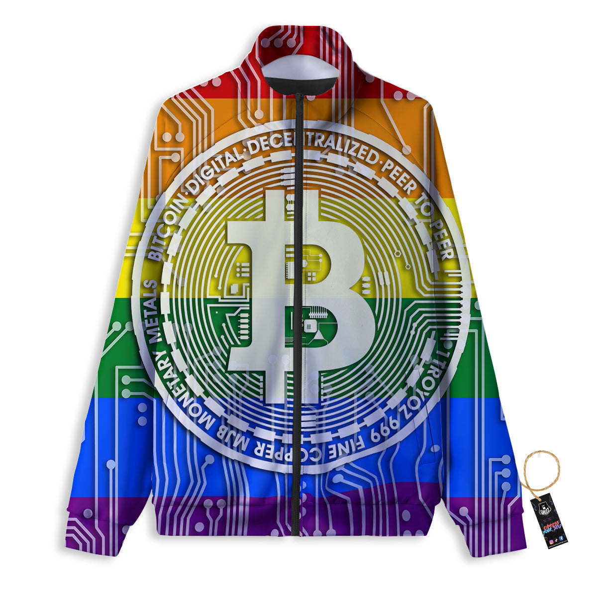 Bitocin LGBT Flag Print Track Jacket-grizzshop