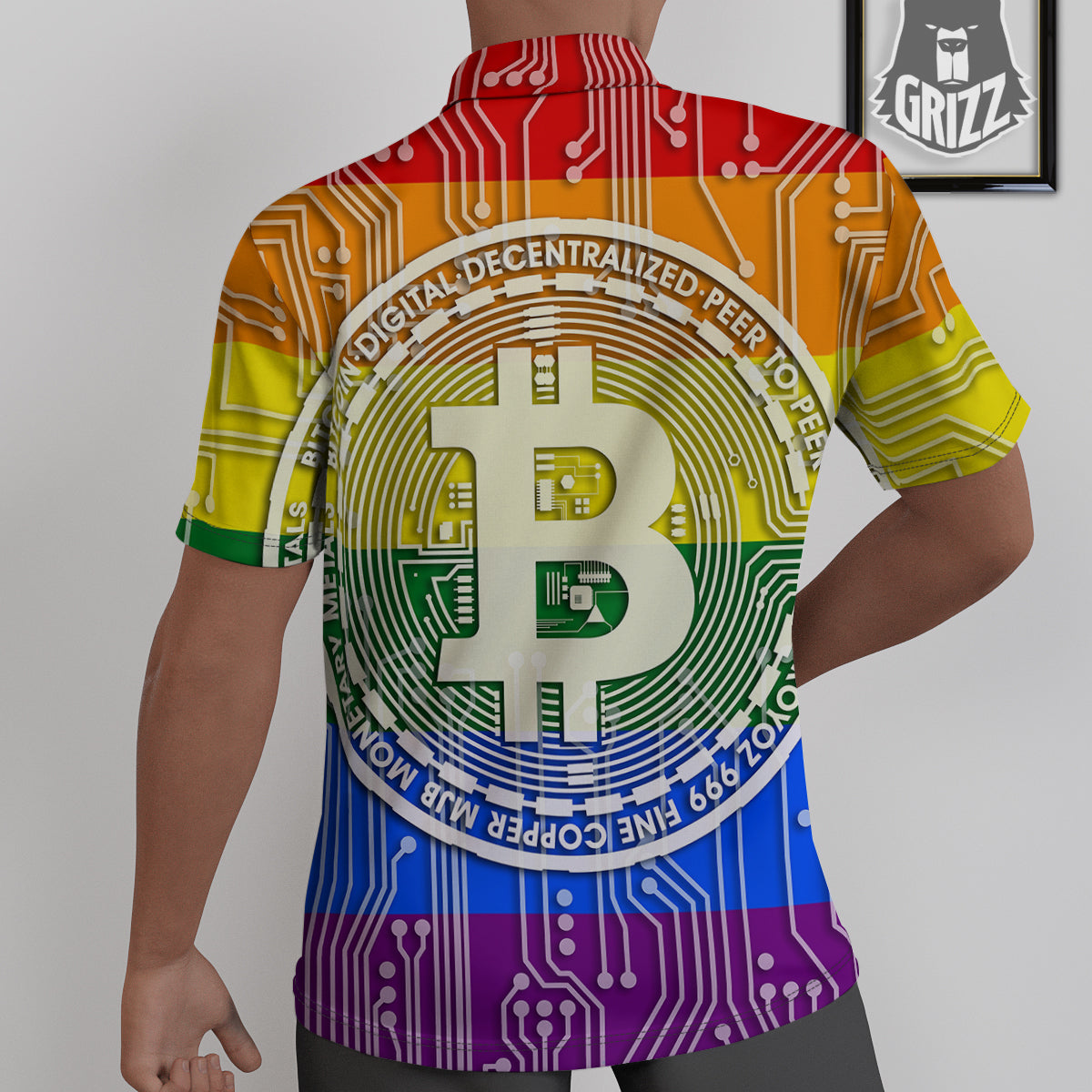 Bitocin LGBT Flag Print Untucked Shirts-grizzshop