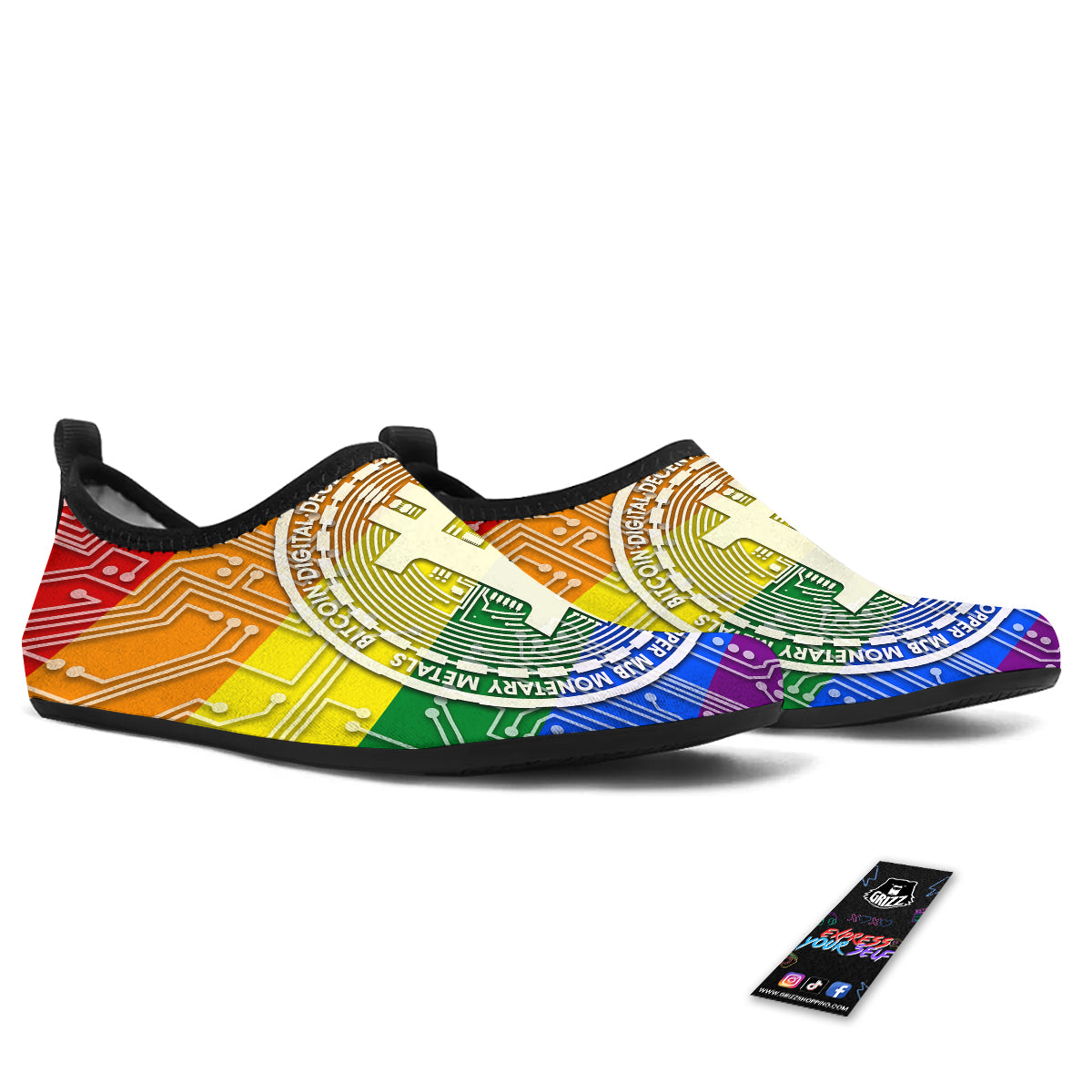 Bitocin LGBT Flag Print Water Shoes-grizzshop