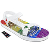 Bitocin LGBT Flag Print White Open Toe Sandals-grizzshop