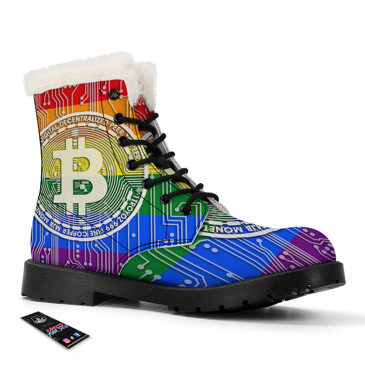 Bitocin LGBT Flag Print Winter Boots-grizzshop