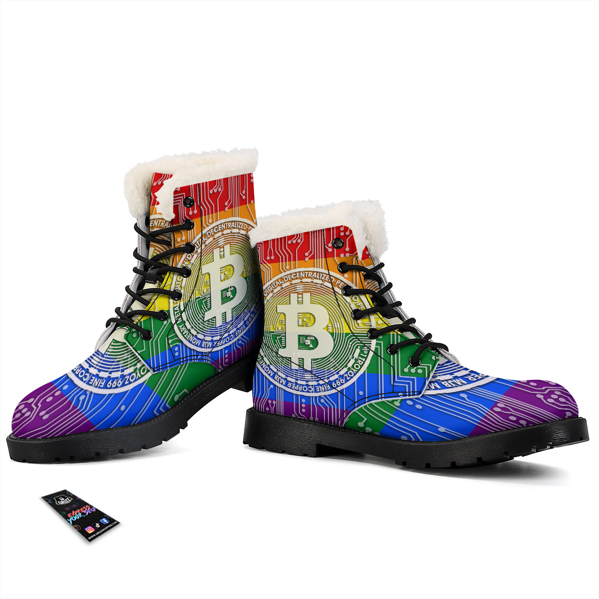 Bitocin LGBT Flag Print Winter Boots-grizzshop