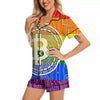 Bitocin LGBT Flag Print Women Silk Pajamas-grizzshop