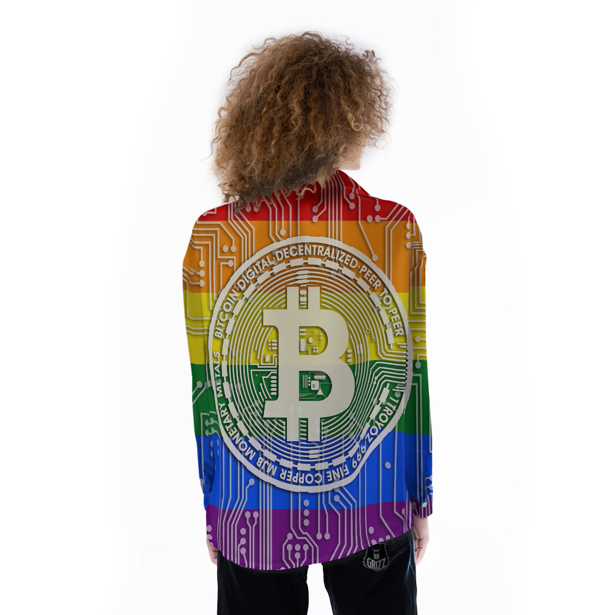 Bitocin LGBT Flag Print Women's Long Sleeve Shirts-grizzshop