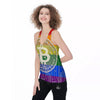 Bitocin LGBT Flag Print Women's Racerback Tank Top-grizzshop