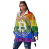 Bitocin LGBT Flag Print Women's Sherpa Jacket-grizzshop