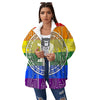 Bitocin LGBT Flag Print Women's Sherpa Jacket-grizzshop