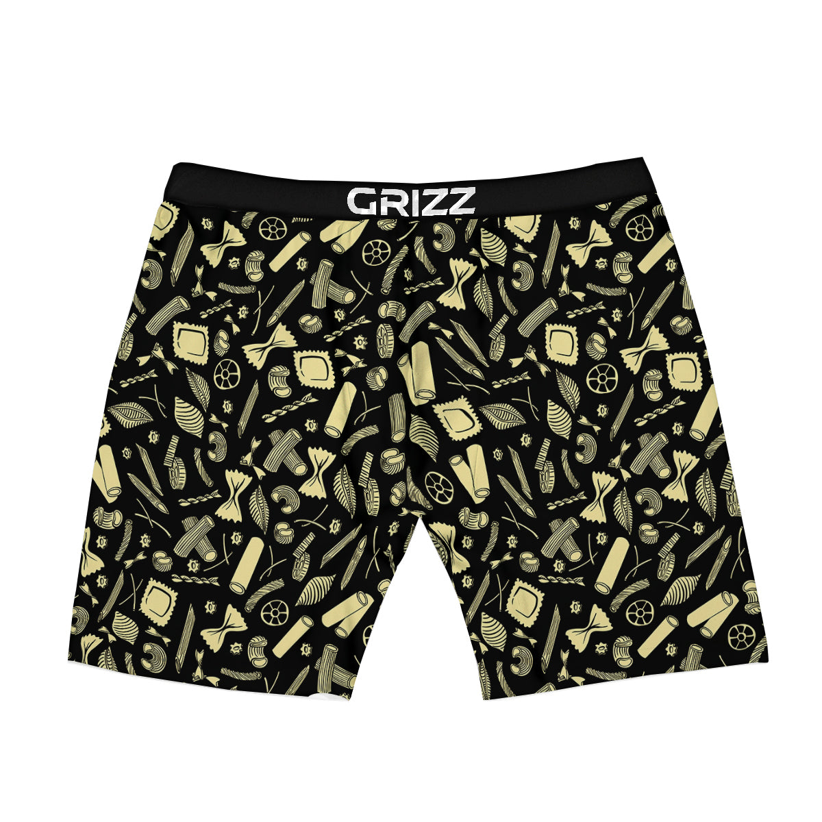 Black And Beige Macaroni Print Pattern Boxer Briefs-grizzshop
