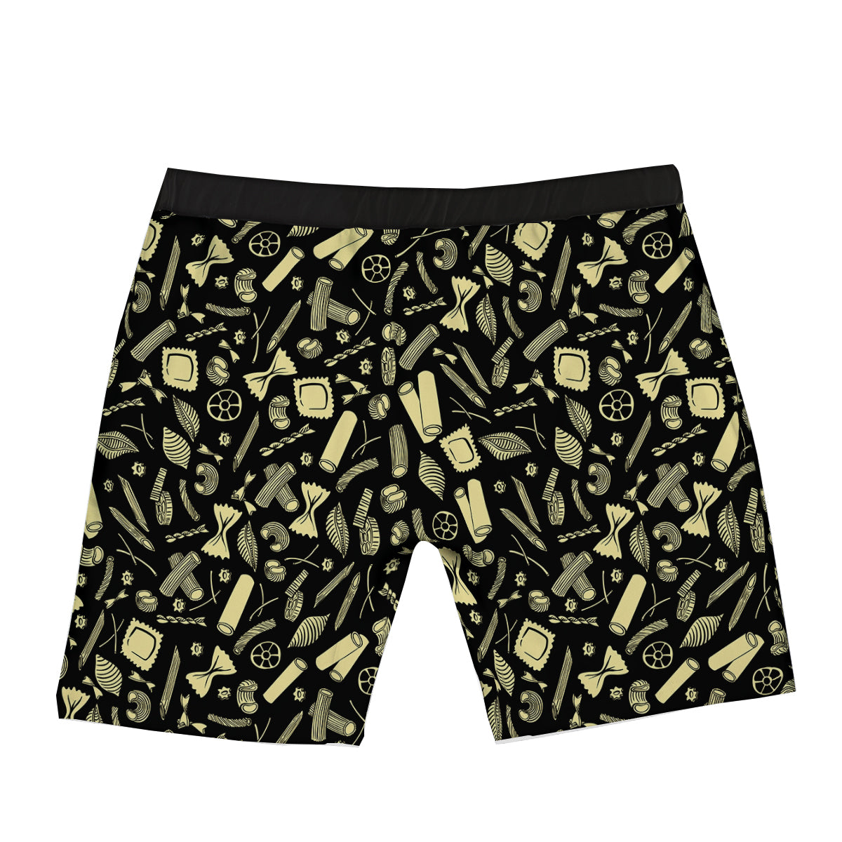 Black And Beige Macaroni Print Pattern Boxer Briefs-grizzshop