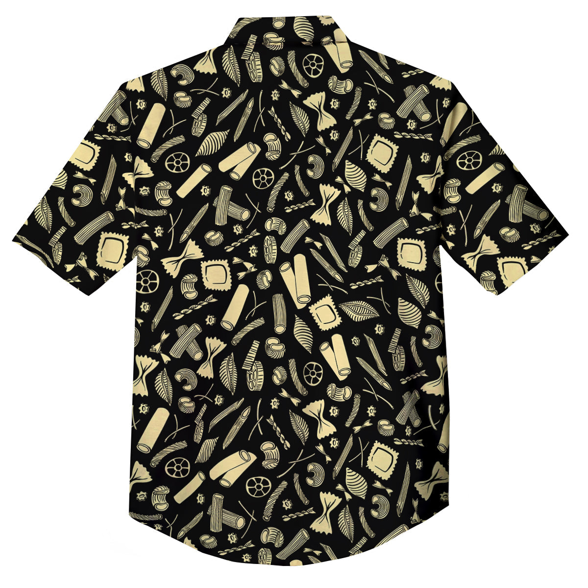 Black And Beige Macaroni Print Pattern Button Up Shirt-grizzshop
