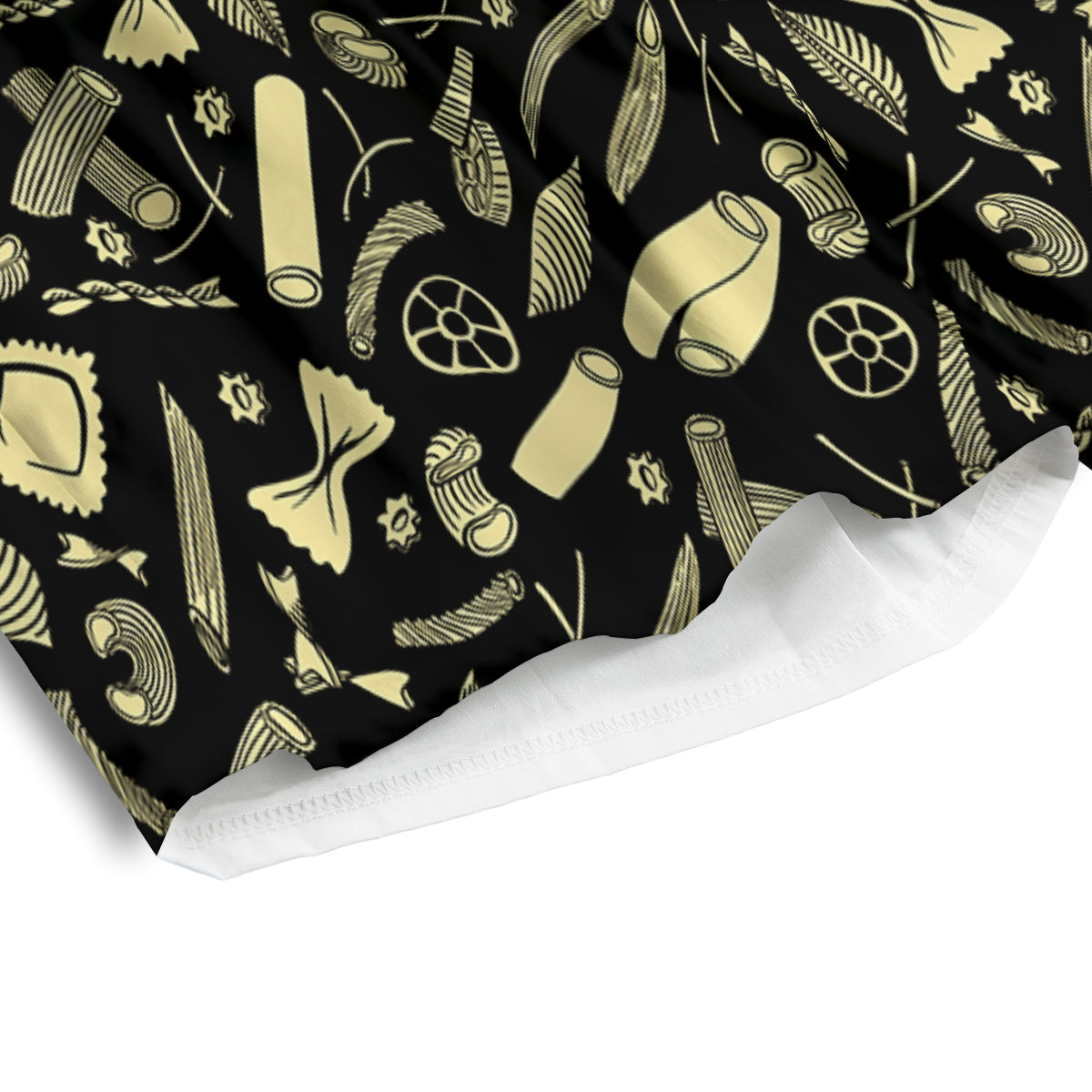 Black And Beige Macaroni Print Pattern Men's Athletic Shorts