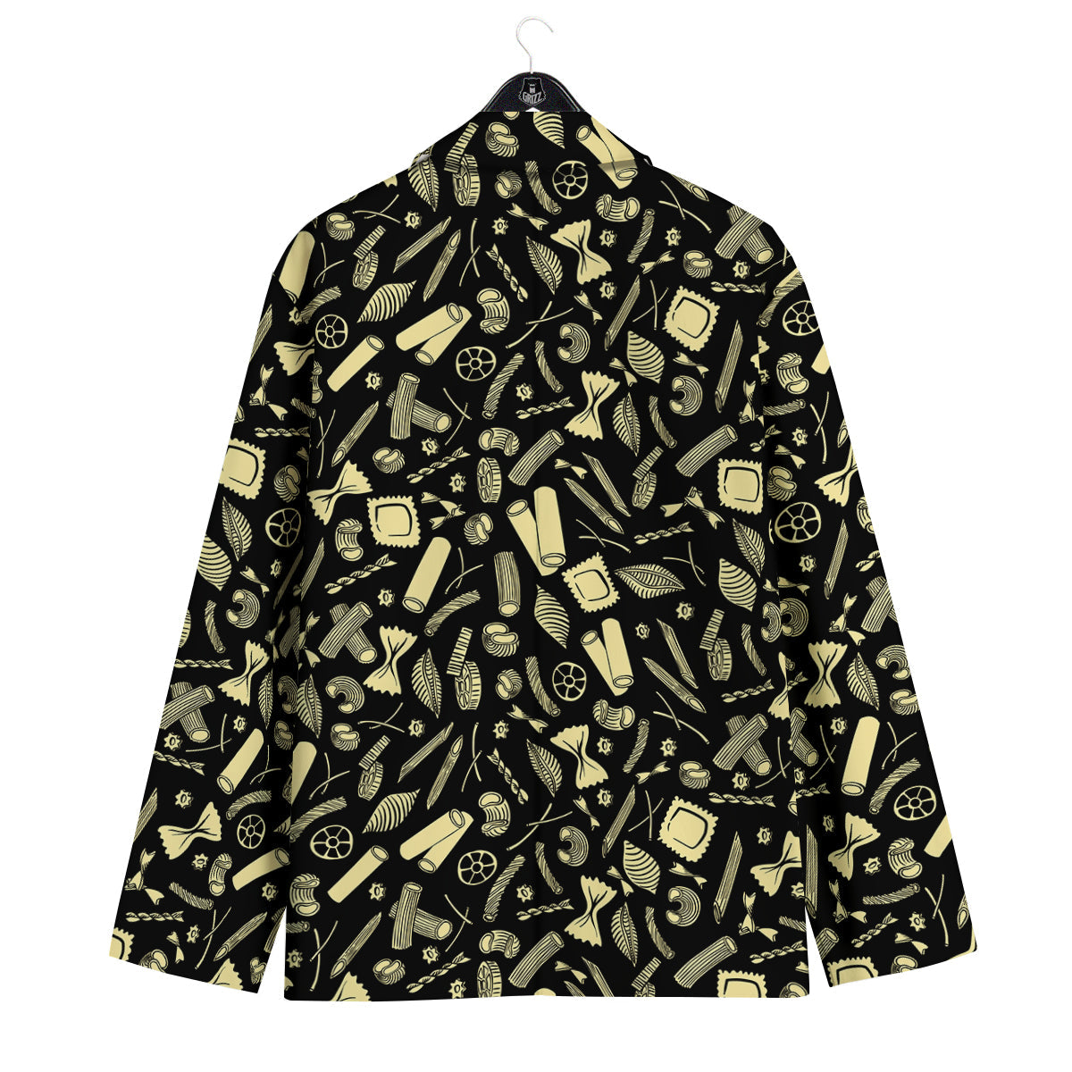 Black And Beige Macaroni Print Pattern Men's Sport Coat-grizzshop