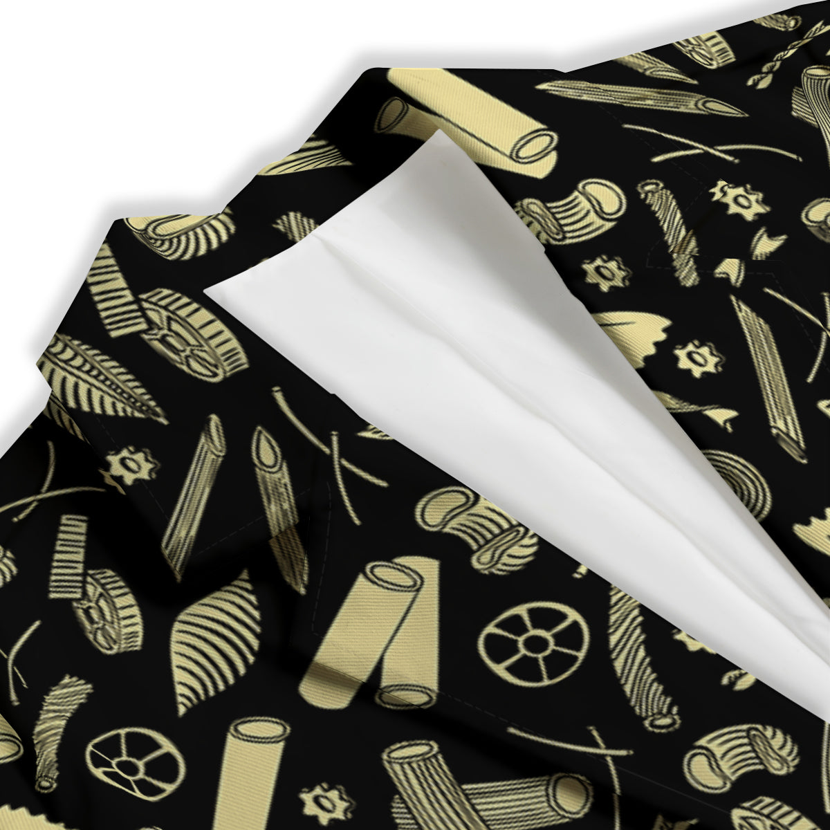 Black And Beige Macaroni Print Pattern Women's Blazer-grizzshop