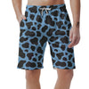 Black And Blue Cow Print Men's Shorts-grizzshop