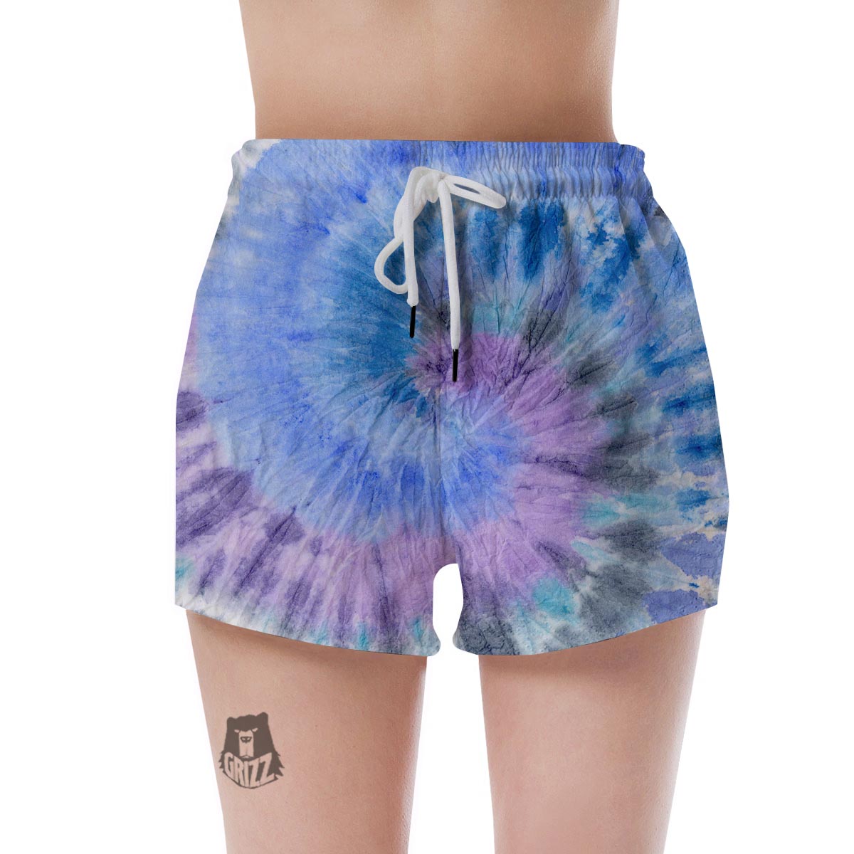 Black And Blue Tie Dye Women's Shorts-grizzshop