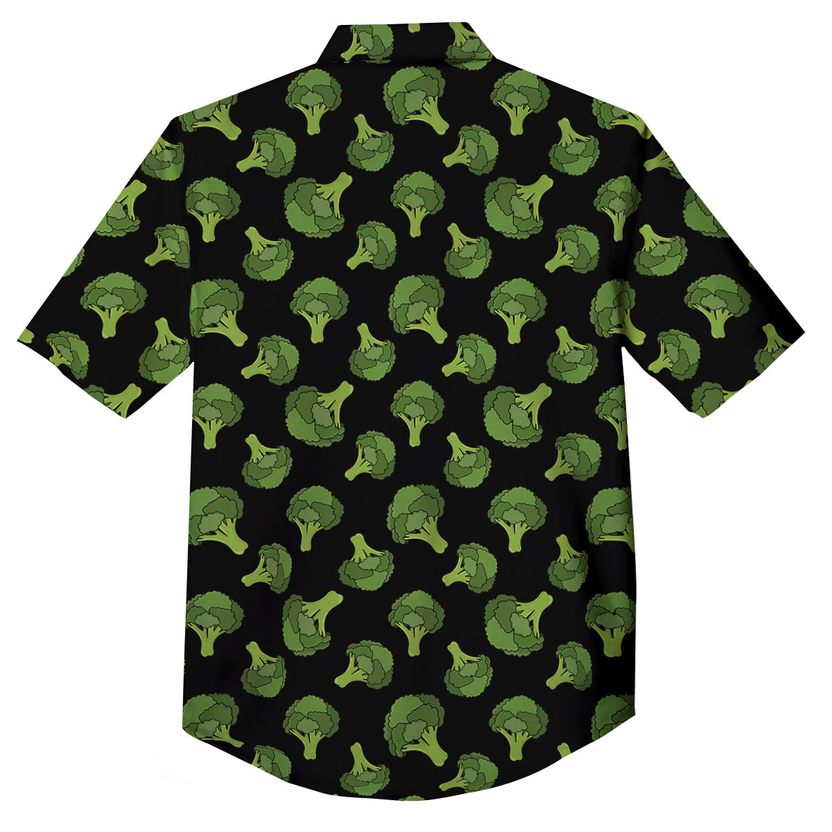 Black And Broccoli Print Pattern Button Up Shirt-grizzshop