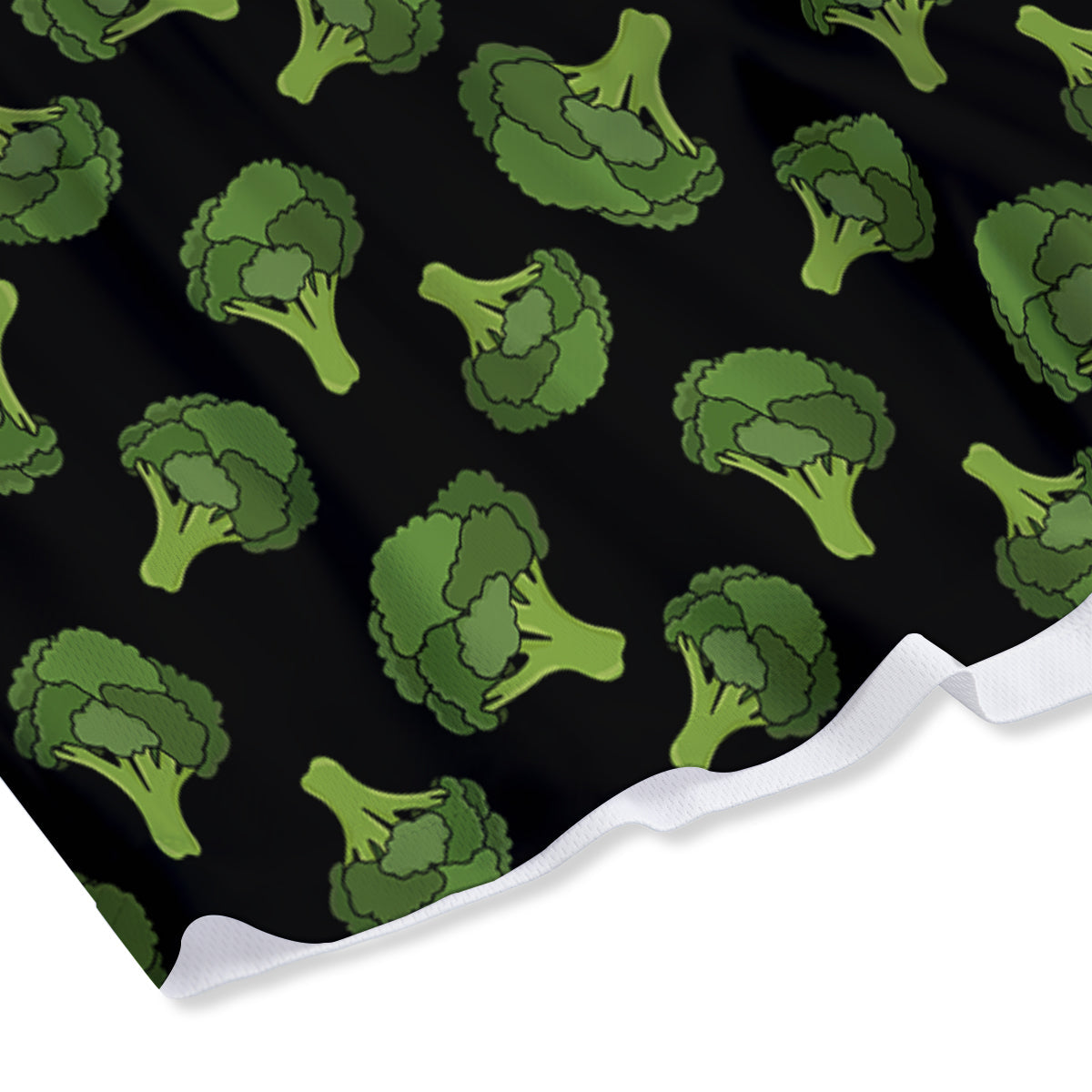 Black And Broccoli Print Pattern Mesh Shorts-grizzshop