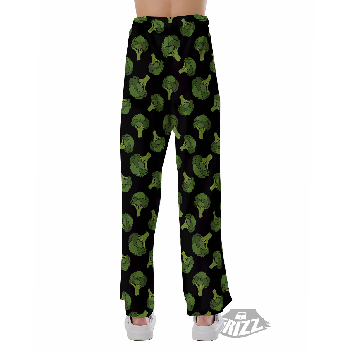 Black And Broccoli Print Pattern Pajama Pants-grizzshop