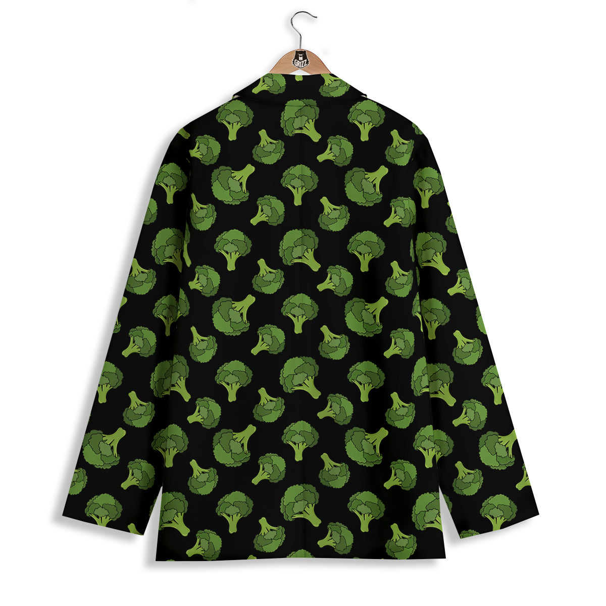 Black And Broccoli Print Pattern Women's Blazer-grizzshop