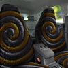 Black And Gold Twisted Snakes Print Car Seat Covers-grizzshop