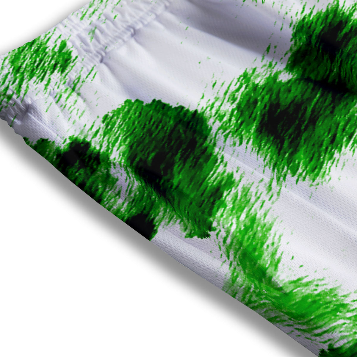 Black And Green Acid Wash Tie Dye Print Mesh Shorts