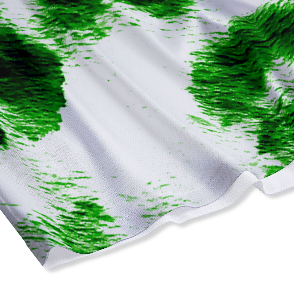 Black And Green Acid Wash Tie Dye Print Mesh Shorts
