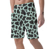 Black And Green Cow Print Men's Shorts-grizzshop