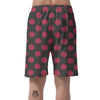 Black And Maroon Polka Dot Men's Shorts-grizzshop