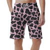 Black And Pink Cow Print Men's Shorts-grizzshop