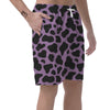 Black And Purple Cow Print Men's Shorts-grizzshop